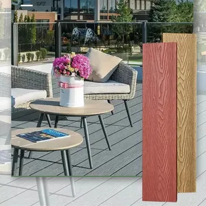 HOYEAH 14024 WPC decking 3D deep embossed solid floor board waterproof public places outdoor flooring composite decking