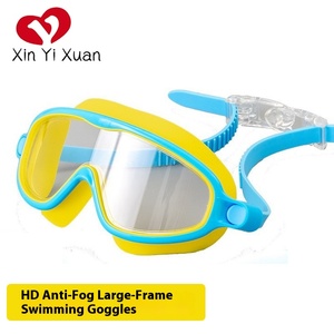 Wholesale Hot Style High Definition Anti-fog <b>Large</b> <b>Frame</b> Kids Cute Swimming Goggles with Nose Clip Earplug - Product Image 1