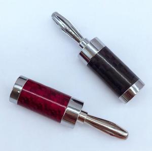 Audiophile Banana Plug 8,0mm chapado en rodio fibra de carbono altavoz <span class=keywords><strong>Terminal</strong></span> conector Audio amplificador placa macho Banana adaptadores - Product Image 4
