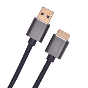 Negro 2A 4,5mm chapados en níquel de carga de datos Usb 3,<span class=keywords><strong>0</strong></span> A Micro <span class=keywords><strong>B</strong></span> Cable para Android - Product Image 1
