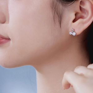 Dylam Tiny <b>Cute</b> 925 Sterling Silver Hypoallergenic Rhodium Plated Women Girls Ocean Starfish Shell 5A Zirconia Stud <b>Earrings</b> - Product Image 3