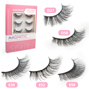 Coeur fille 5 paires de <span class=keywords><strong>cils</strong></span> <span class=keywords><strong>magnétiques</strong></span> Kit <span class=keywords><strong>avec</strong></span> <span class=keywords><strong>pince</strong></span> à épiler et eyeliner réutilisable bouclés gratuit doux <span class=keywords><strong>faux</strong></span> vison <span class=keywords><strong>cils</strong></span> livraison directe - Product Image 1