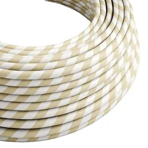 Electrical Round Cable White and Beige Fabric Wire 50m 100m