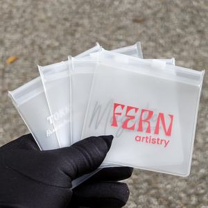 Sac avec logo personnalisé en EVA bague collier stockage de boucles d'oreilles pochette Ziplcok pour bijoux petits sacs d'emballage à fermeture éclair en plastique givré - Product Image 1