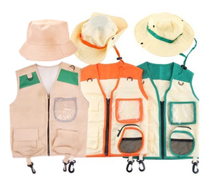 Kit d'exploration en plein air enfants Camping jouet <span class=keywords><strong>aventure</strong></span> Safari Costume enfants gilet et chapeau ensemble jouer jeu unisexe enfants Halloween Costumes - Product Image 1
