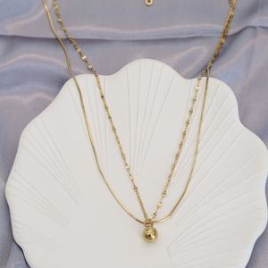 Nuevo Diseño Hipoalergénico, Collar con Colgante de Bola de Acero Inoxidable Chapado en Oro PVD, Resistente al Deslustre, Venta al Por Mayor - Product Image 3