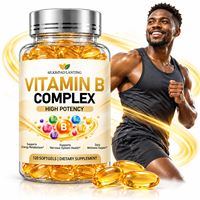 Gélules de Vitamine B en Gros, 120 Unités, Prix Usine OEM ODM, B1 B2 B3 B6 B12 pour Énergie Quotidienne et Bien-être