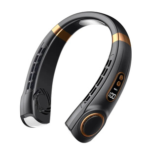 พัดลมห้อยคอไฟ LED แบบพกพา USB เครื่องปรับอากาศ<span class=keywords><strong>ไฟ</strong></span>ฟ้าไร้ใบสำหรับรถยนต์กลางแจ้งใช้ในครัวเรือนแบตเตอรี่ RV - Product Image 1