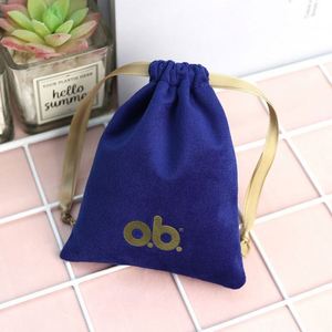 Custom Logo Recyclable Storage Drawstring Dust Bag for Jewelry for Silken Velvet Underwear Handbags Necklaces Watches - Product Image 2