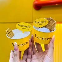 BOWIN Bol à crème glacée en pulpe de bagasse de canne à sucre biodégradable, design unique en forme d'aile, récipient carré jetable pour desserts et smoothies Açaï