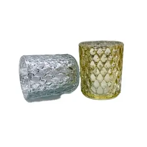 Top sell Silver Mercury golden Glass pillar Votive or Tea Light Holders