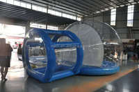 Nouvelle conception de tente à bulles transparente gonflable en PVC commerciale, boule de Noël en cristal, ballon volant en plein air, 5x3,5m/5,5x4m