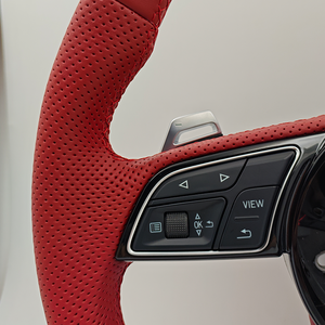 Volant en cuir rouge <span class=keywords><strong>Bordeaux</strong></span> personnalisé pour Audi A3 8V A4 A5 A6 A7 B7 B8 B8.5 S3 S4 S5 S6 B9 C7 RS3 RS5 RS6 Q5 Q7 TTRS - Product Image 4