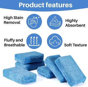 High Quality NOVISON YOUR WEAVERS Blue Rectangle <b>Car</b> Care 11.5x9cm Cleaning <b>Polishing</b> Buffing Sponge Foam Pad Block Microfiber - Product Image 5