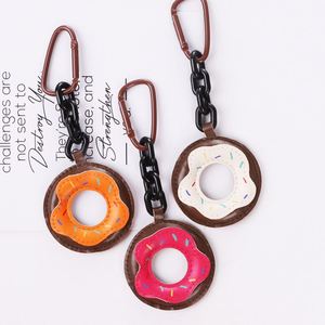 Cute Cartoon Donut Nylon <b>Rope</b> Keychain Couple Style Bag Pendant Made of Zinc Alloy - Product Image 6