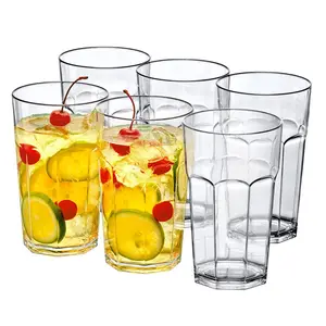 Unbreakable Reusable Polycarbonate Iced Tea Cup Drinking Cola Tumbler Plastic Water Glass