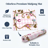 Tapis de Mahjong Cœur Coloré Effet Peinture en Spray Entièrement Personnalisable, Inodore et Antidérapant pour Décoration de Salle de Jeu Familiale
