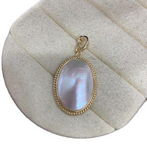 Pendentif Coquille de Hippocampe Ovale en Argent Sterling Pur Blanc 14x21mm pour Fille - Product Image 5