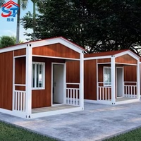 Casa Prefabricada de 20 Pies, Casa Modular Prefabricada de Bajo Costo con Techo a Dos Aguas