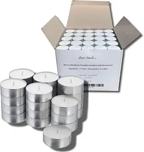 Natur-Juego de velas de cera al aire libre, set de 8 horas de bandeja, tetera, calentador de alimentos, sin llama - Product Image 4