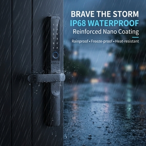 قفل باب ذكي خارجي مقاوم للماء IP68 من Vertexis مع بصمة الإصبع وتقنية Tuya TTLOCK BLE للأبواب الضيقة المصنوعة من الألومنيوم والخشب - Product Image 2