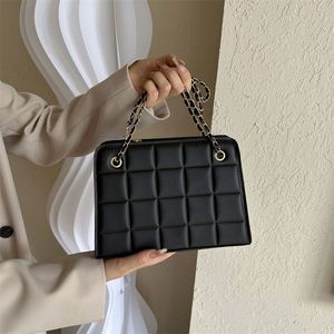 Sac à chaîne plissé à carreaux Maxfree, sac bandoulière décontracté et tendance, petit sac carré rétro - Product Image 2