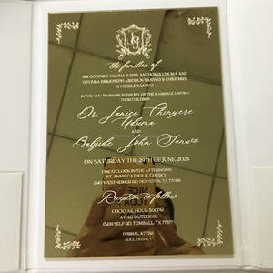 Vanilla Printing Custom Luxury Modern Gold <b>Mirror</b> <b>Acrylic</b> Wedding Invitations Large Printed Stylish Decorations Parties Love - Product Image 2