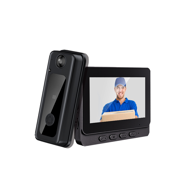 2024 New Wireless Video  Intercom Audio 2.4G Wifi Doorbell Camera Wireless Video Doorbell with Night Vision 4.3inch Screen