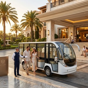 Voiture électrique de tourisme entièrement fermée 11 places, moteur AC 4kW, frein à disque, capacité de montée de 25%, pour sites panoramiques de montagne et stations balnéaires, OEM ODM - Product Image 5