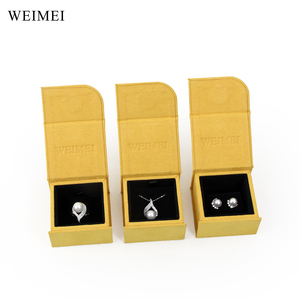 Boîte à bijoux en velours vert WEIMEI avec rabat magnétique, pour bagues, boucles d'oreilles, colliers, boîte de présentation de bijoux pliable en velours - Product Image 4
