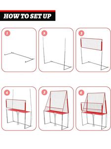 Soporte de Acero Portátil Ajustable 3 en 1, Equipo de Entrenamiento Duradero para Voleibol, Tenis y Bádminton en Interiores/Exteriores, Multideportivo, 11x8 pies - Product Image 6