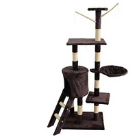 Arbre à chat multi-niveaux style simplicité avec lit intégré, poteaux à gratter en sisal, plateforme de saut et escalade verticale