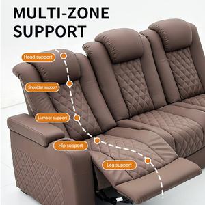 أريكة استرخاء كهربائية معاصرة من الجلد الطبيعي مع ميزات انزلاقية وصديقة للبيئة لغرفة الوسائط المنزلية ومقاعد المسرح - Product Image 3