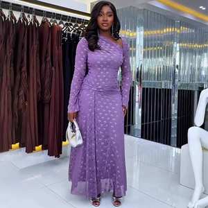 Nouvelle Collection Abaya pour Femmes, Robes de Soirée Dubai Africaine Musulmane Ankara Dashiki Caftan Marocain en Satin <span class=keywords><strong>Boubou</strong></span> - Product Image 1