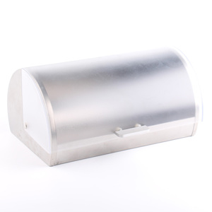 Contenitore per Pane in Acciaio Inox con Coperchio in <span class=keywords><strong>Plastica</strong></span>, <span class=keywords><strong>Portapane</strong></span> in Metallo con Coperchio in PS e Finestra Trasparente - Product Image 2