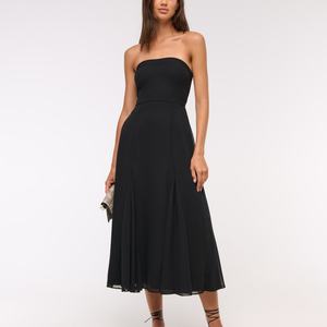 Vestido Midi Casual de Verano sin Mangas con Estampado Floral, 100% Algodón, Encaje Bordado y Cintura Natural - Product Image 1