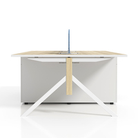 Poste de travail informatique moderne 4 personnes Foshan – Mobilier de bureau commercial, table de bureau ouverte, mobilier de bureau pour espace de travail