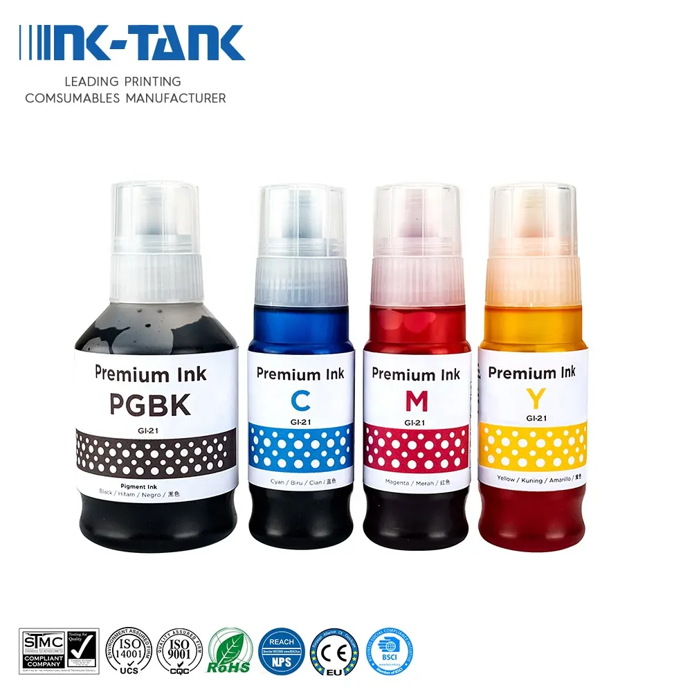 INK-TANK GI 21 GI21 GI-21プレミアム互換カラーバルク水性ボトル詰め替えDGTインク (Canon PixmaG3260プリンター用)