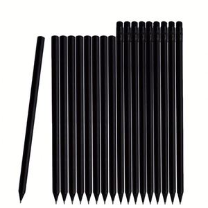 Crayons en bois HB noirs en gros avec gomme, personnalisables avec logo, pour artistes et promotions - Product Image 2