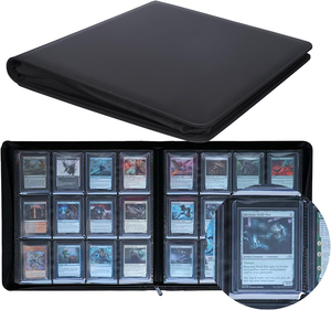 Étui de rangement pour cartes en cuir PU CE imperméable, capacité de 432 cartes, poches double face, classeur à 12 poches pour cartes à insérer par le haut - Product Image 1