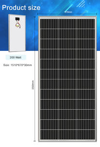 Venta al por mayor: Panel solar monocristalino de 200 vatios, de media celda, fotovoltaico, con marco de vidrio y aluminio, de grado industrial, en stock. - Product Image 2