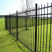 Customized Decorative Tubular Arrow Fence Tube Metal Ornamental Black Galvanized 6X8 Security Spear Top Steel Fence Panels