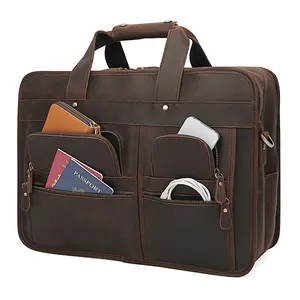 Estuche <span class=keywords><strong>de</strong></span> negocios <span class=keywords><strong>para</strong></span> hombre, maletín grande <span class=keywords><strong>de</strong></span> acrílico, Vintage, <span class=keywords><strong>de</strong></span> cuero, cruzado, Caballo Loco - Product Image 1