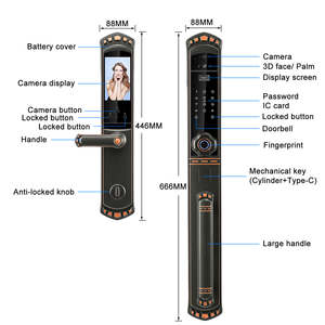 TAICHEN <span class=keywords><strong>K888</strong></span> สมาร์ทล็อคพร้อมวิดีโอคอล การจดจำใบหน้า รหัสผ่านลายนิ้วมือ คีย์การ์ด จัดเก็บข้อมูลบนคลาวด์ ควบคุมผ่าน Wi-Fi และแอปพลิเคชัน - Product Image 6