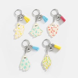 Porte-clés fantôme effrayant pour Halloween - Porte-clés rigolo en acrylique, cadeau d'horreur amusant pour les fêtes de bonbons ou de farces, accessoires pour fêtes - Product Image 1
