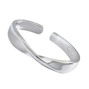 Anillo Mobius LT-JZ836 para Mujer, Estilo Japonés, Diseño Minimalista Único, <span class=keywords><strong>Puente</strong></span> Sigh, Plata <span class=keywords><strong>de</strong></span> Ley 925, Anillo Abierto Ajustable - Product Image 4