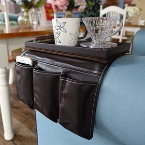 Organizer per Bracciolo del <span class=keywords><strong>Divano</strong></span> in Pelle, Borse Portaoggetti Multifunzione Ecologiche con <span class=keywords><strong>Porta</strong></span> <span class=keywords><strong>Telecomando</strong></span> per Soggiorno - Product Image 3