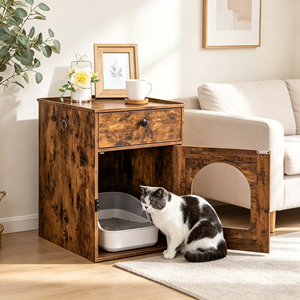 Meuble <span class=keywords><strong>de</strong></span> <span class=keywords><strong>toilette</strong></span> <span class=keywords><strong>pour</strong></span> <span class=keywords><strong>chat</strong></span> sur mesure en gros, table d'appoint, <span class=keywords><strong>maison</strong></span> <span class=keywords><strong>pour</strong></span> <span class=keywords><strong>chat</strong></span>, armoire à litière dissimulée <span class=keywords><strong>avec</strong></span> <span class=keywords><strong>tiroir</strong></span> - Product Image 1