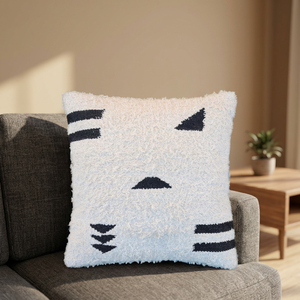 Housse de coussin carrée 50x50cm faite à la main, design vintage, coussin gonflable doux pour lit, amovible (avant et arrière), écologique, style scandinave - Product Image 2