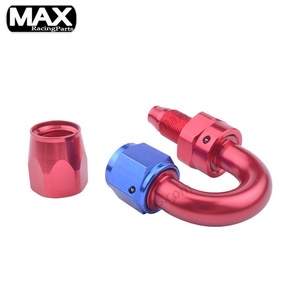 AN4 an6 an8 AN10 AN12 AN16 Xe 180 độ Hợp kim nhôm dầu mát xoay dầu nhiên liệu dòng ống Ống Adapter kết thúc xoay một phù hợp - Product Image 2